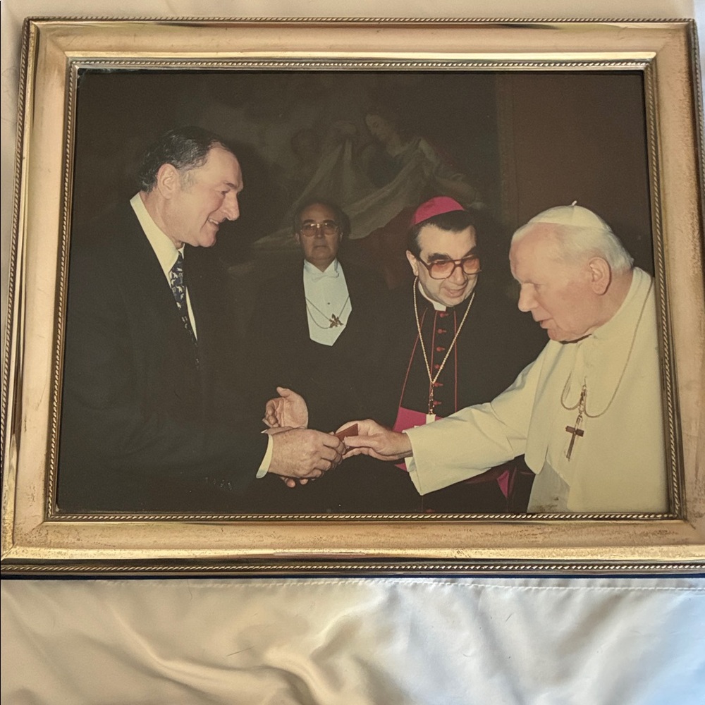 Sterling silver frame with photo of St John Paul II